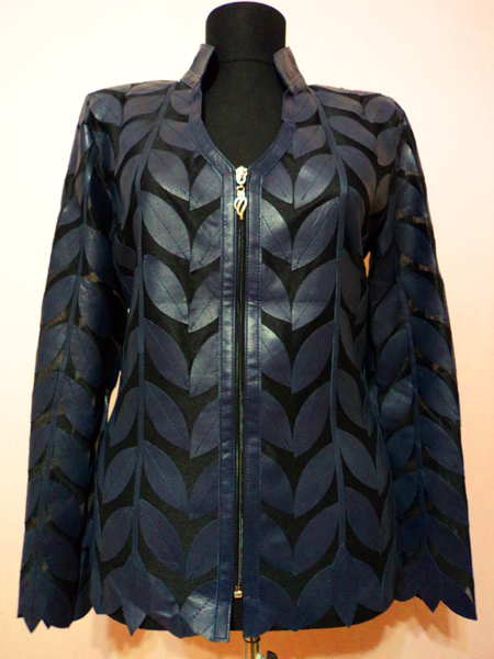 Leather Leaf Jacket Women Design Genuine Short Zip Up Light Lightweight